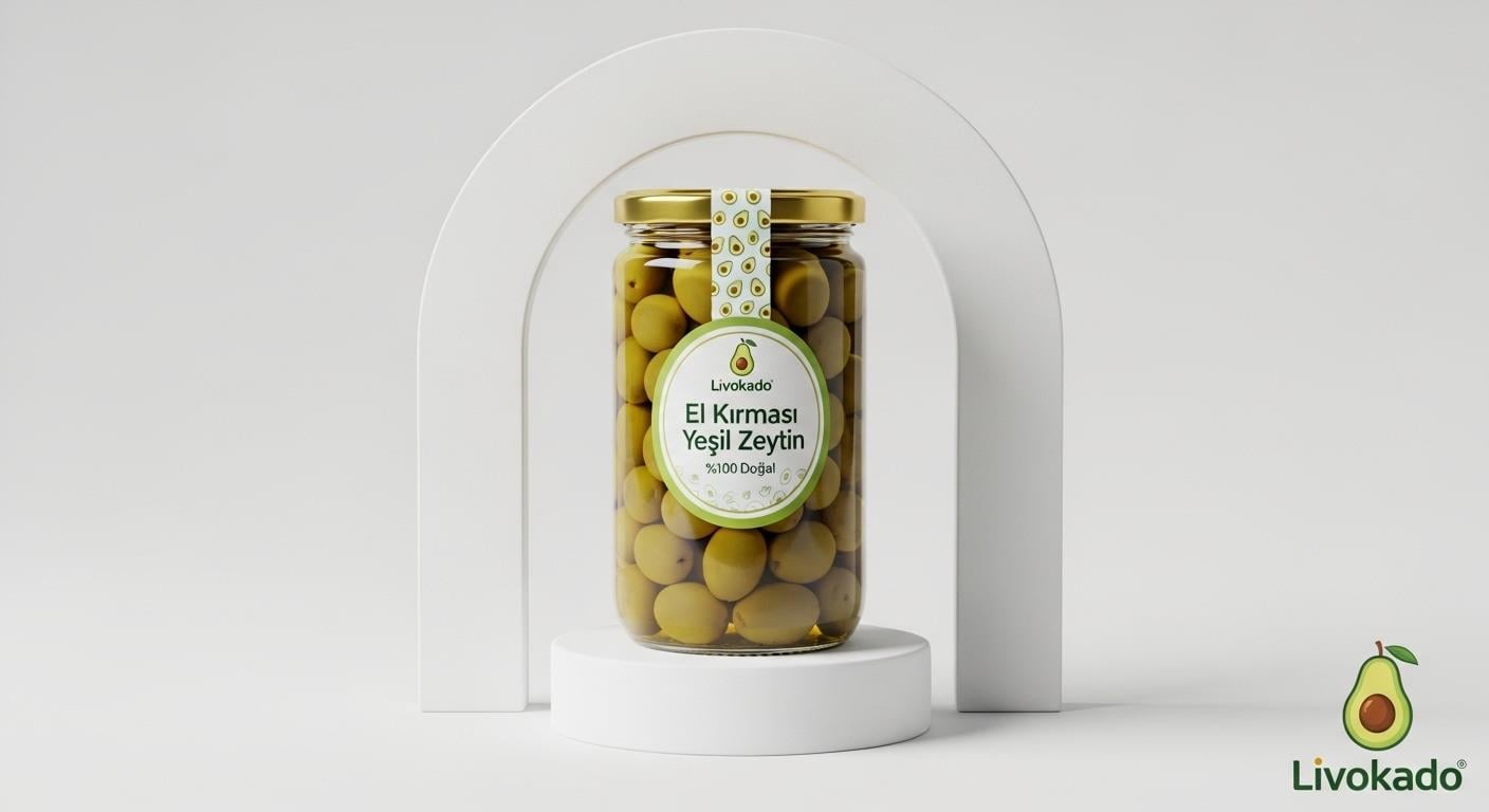 Uzun Ömürlü ÜrünlerLİVOKADOEL KIRMASI YEŞİL ZEYTİN 1KG