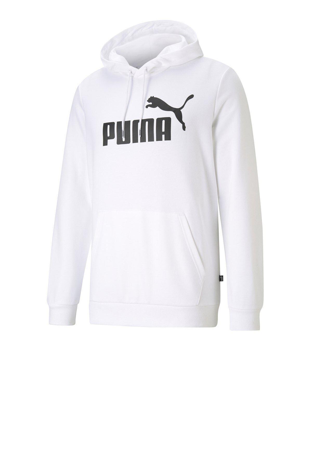  PUMA Ess Big Logo Hoodie Erkek Beyaz Günlük Stil Sweatshirt 58668802