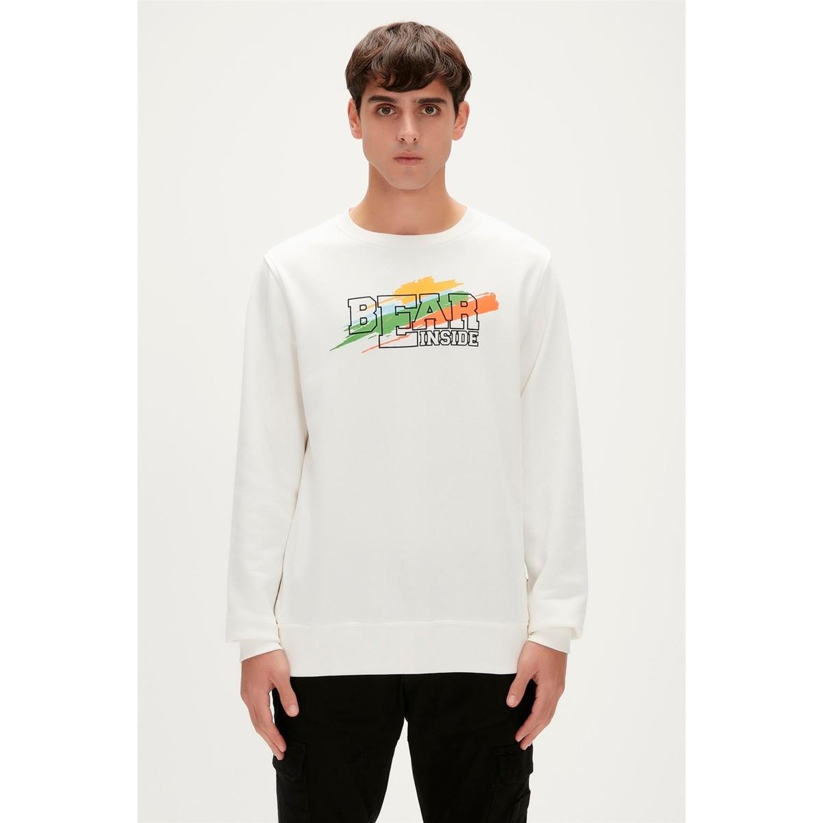 Bad Bear Crayon Crewneck Off-White Beyaz Erkek Sweatshirt