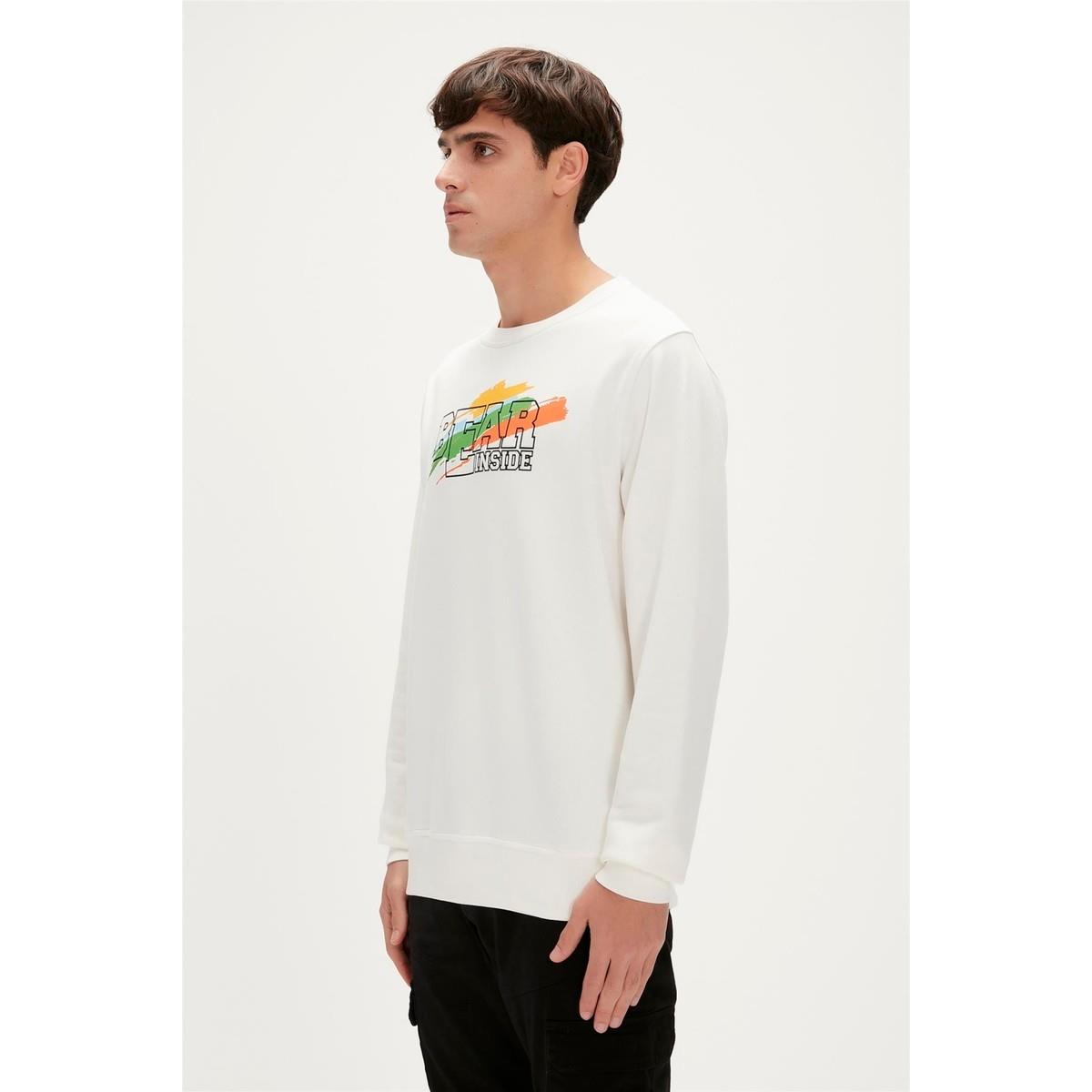 Bad Bear Crayon Crewneck Off-White Beyaz Erkek Sweatshirt