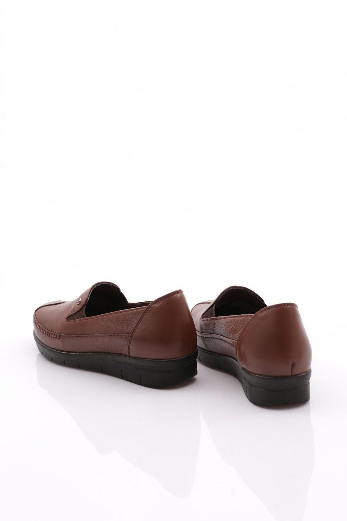 Dgn Kadın Comfort Ayakkabı Taba Hakiki Deri