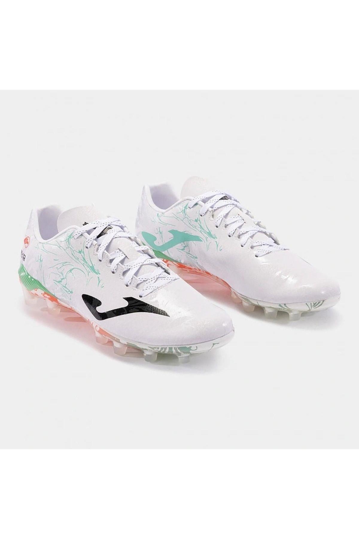 Joma SUPERCOPA 2402 WHITE TURQUOISE FIRM GROUND Krampon 