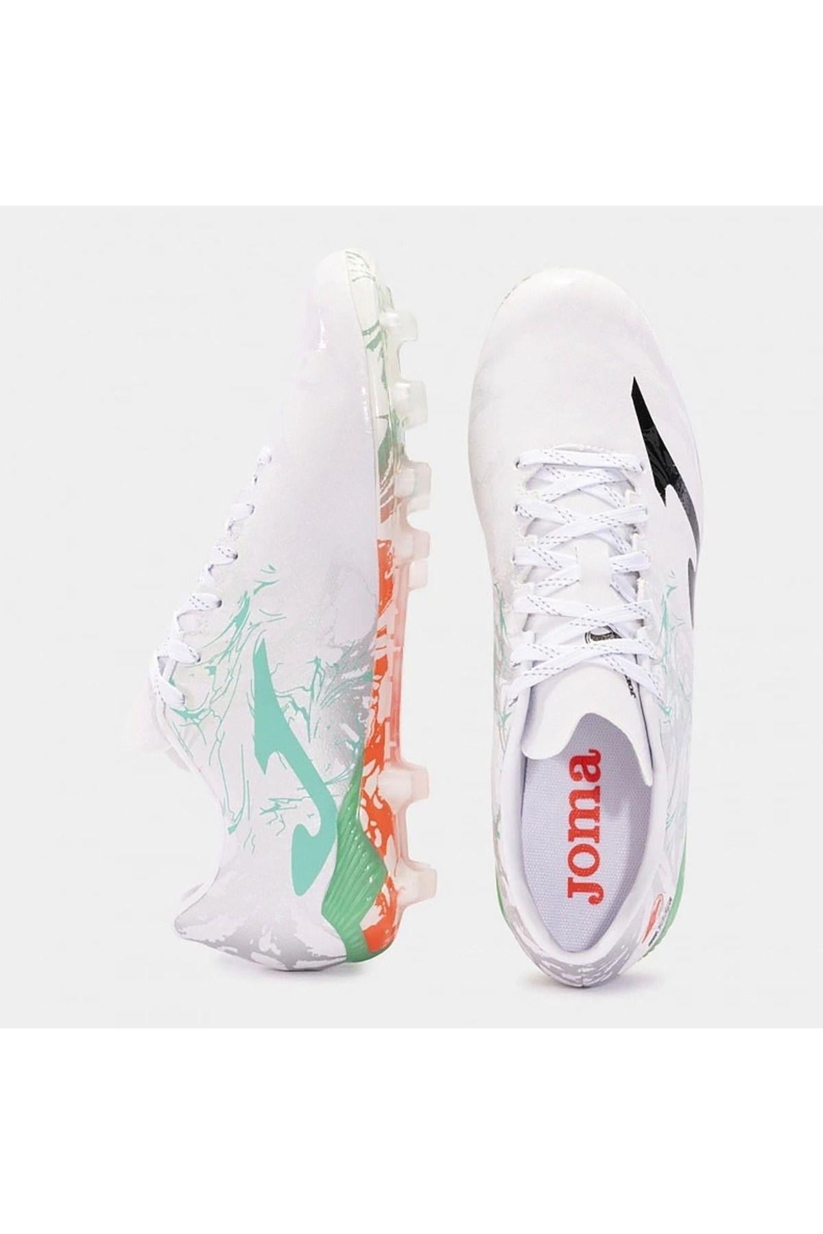 Joma SUPERCOPA 2402 WHITE TURQUOISE FIRM GROUND Krampon 