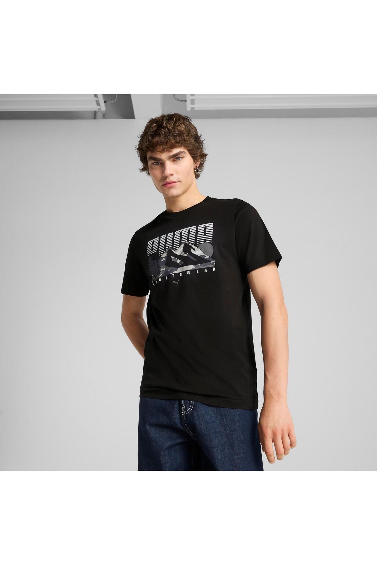 Puma GRAPHICS Mountain Tee Erkek T-shirt