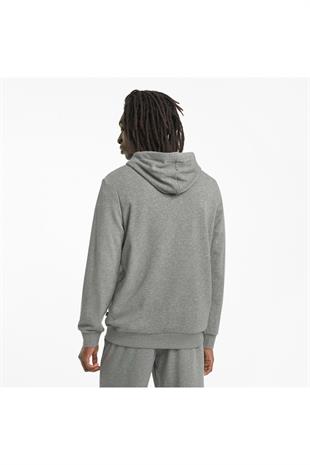 586688 Ess Big Logo Hoodie Erkek Kapüşonlu Sweatshirt Gri