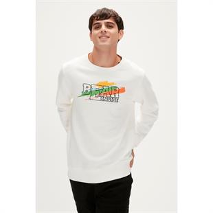 Bad Bear Crayon Crewneck Off-White Beyaz Erkek Sweatshirt