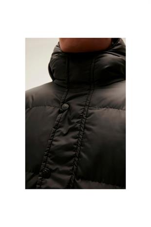 Bad Bear Goose Tail Puffer Siyah Erkek Kapüşonlu Uzun Mont 