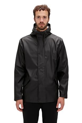 Bad Bear Patrol Raincoat Siyah Erkek Kapüşonlu Yağmurluk