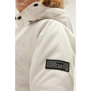 Bad Bear Rock Rabbit Erkek Beyaz Kapüşonlu Mont