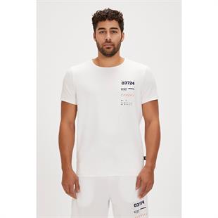Jesse Beyaz Baskılı Erkek Tişört