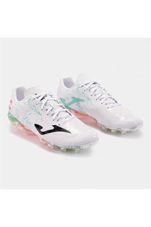 Joma SUPERCOPA 2402 WHITE TURQUOISE FIRM GROUND Krampon 