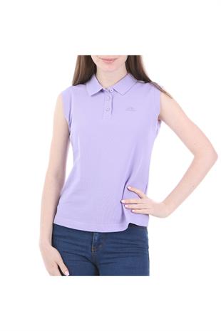 Kappa Kadın Lila Kolsuz Polo Yaka T-shirt