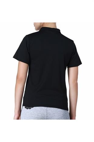Kappa Kadın Siyah Polo Slim Fit T-shirt