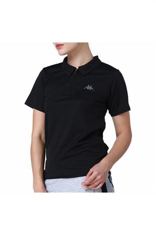 Kappa Kadın Siyah Polo Slim Fit T-shirt