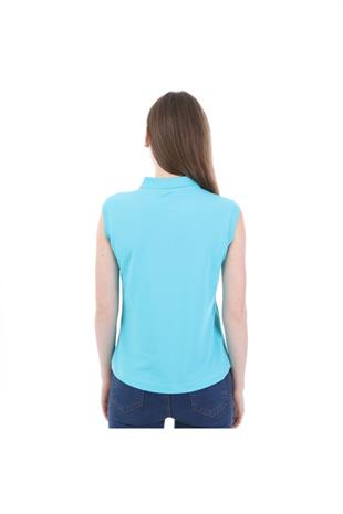 Kappa Kadın Turkuaz Kolsuz Polo Yaka T-shirt