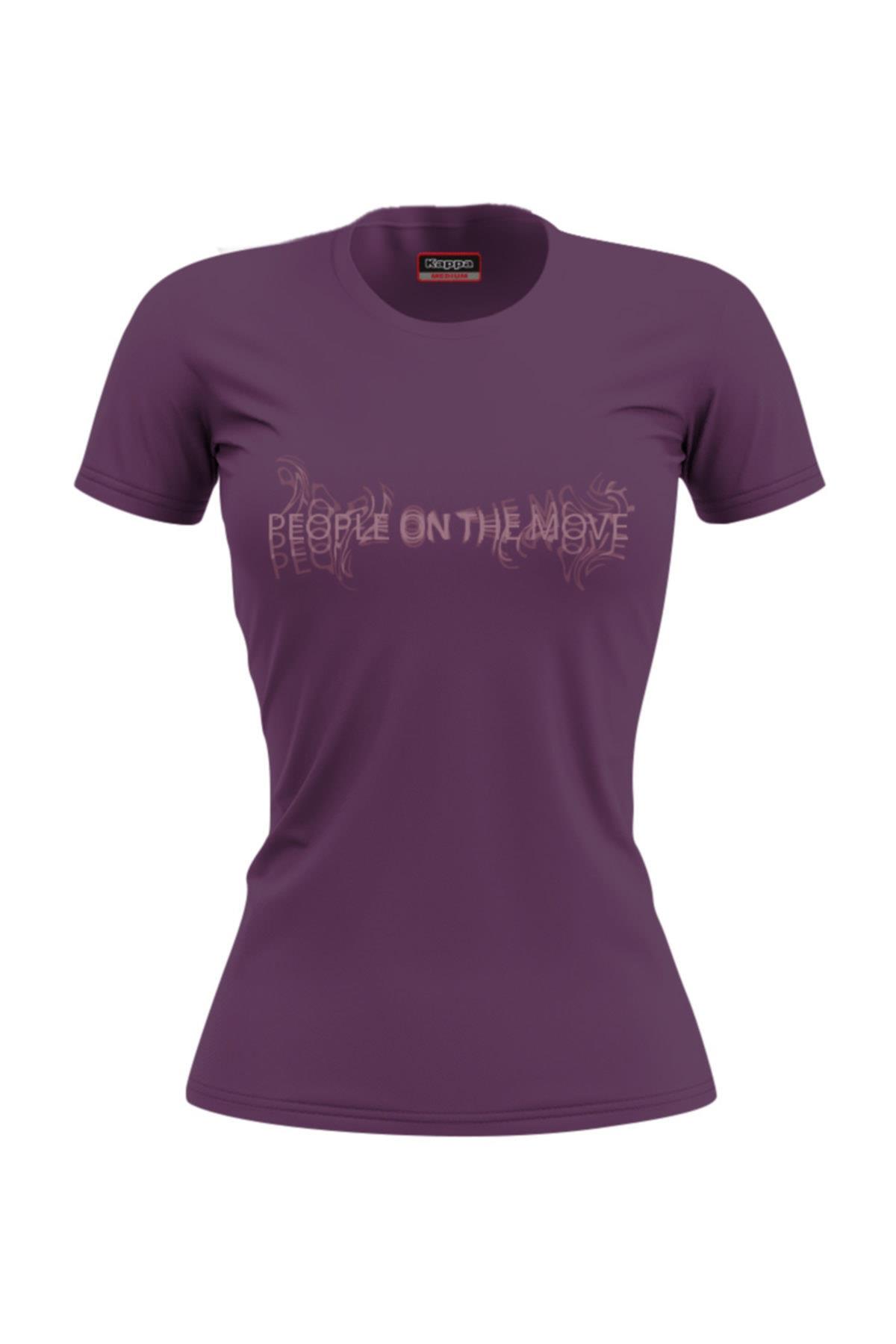 Kappa Kadın Mor Baskılı T-Shirt