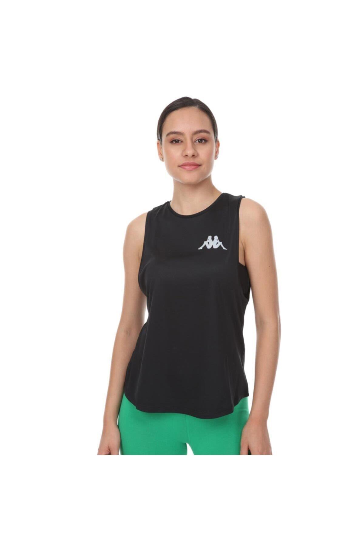Kappa Kadın Siyah Kolsuz T-shirt