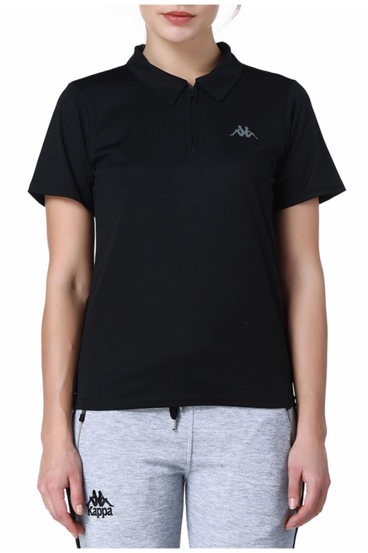 Kappa Kadın Siyah Polo Slim Fit T-shirt