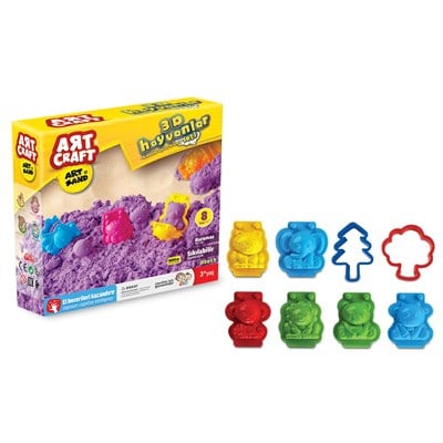 Artsand 3D Hayvanlar Kum Seti 500 gr / 3 yaş