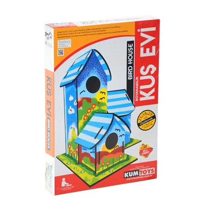 Kumtoys Boyanabilir 3lü Kuş Evi - Bird House