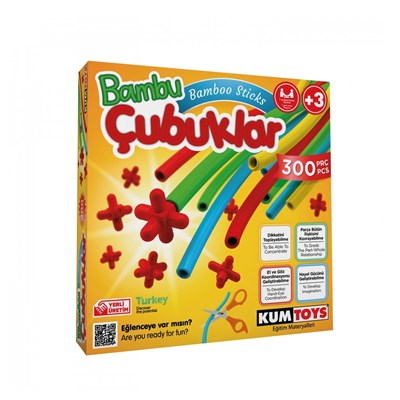 KumToys, Bambu Çubuklar - 300 parça / 3 yaş