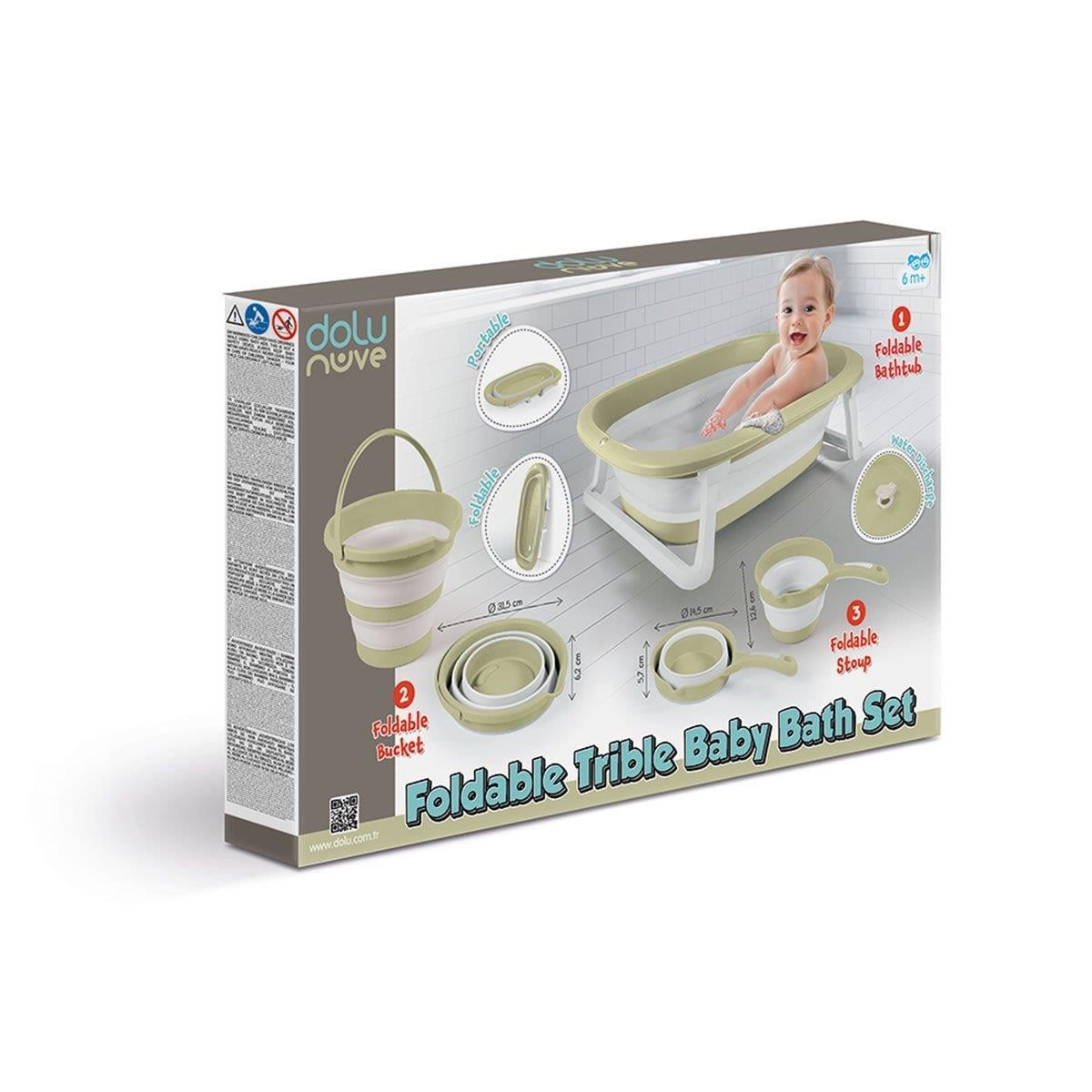 7272 Katlanabilir 3'lü Bebek Banyo Seti  Eco -Yeşil
