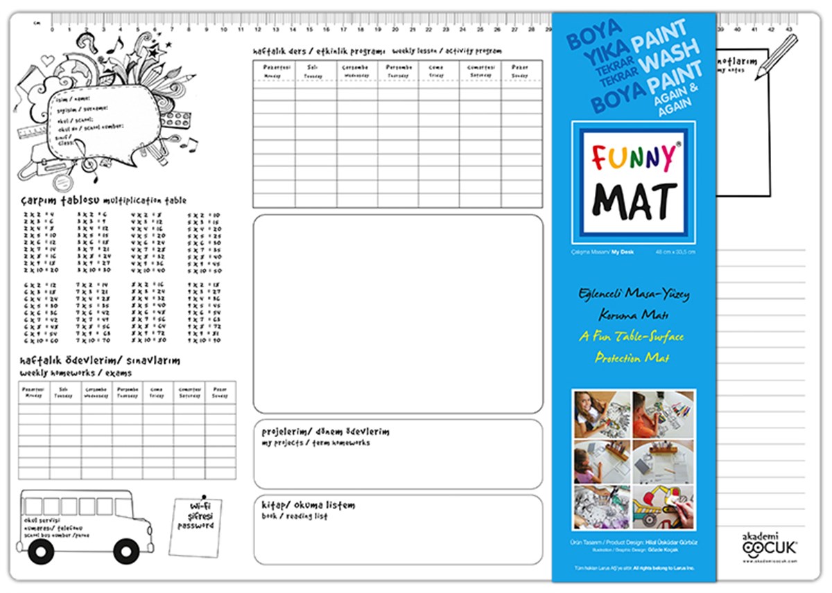 Akademi Çocuk-Funny Mat - Çalışma Masam