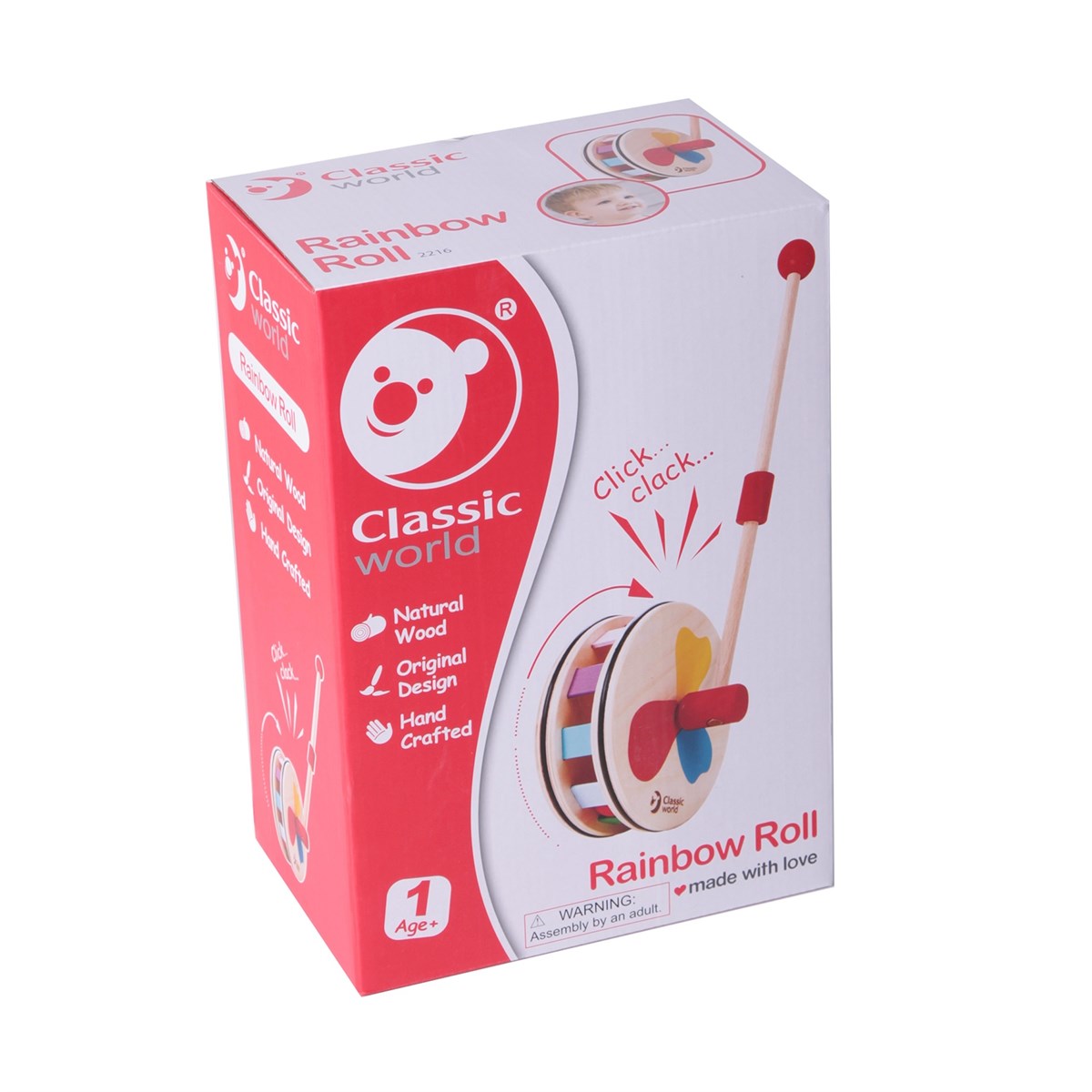 Classic World Ahşap İt-it Gökkuşağı Tekerlek