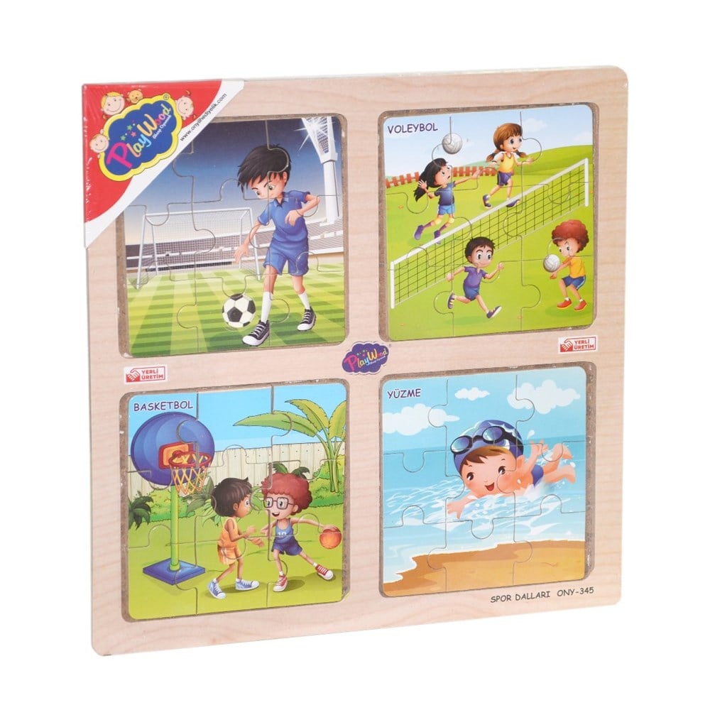 Ahşap Eğitici 4lü Puzzle
