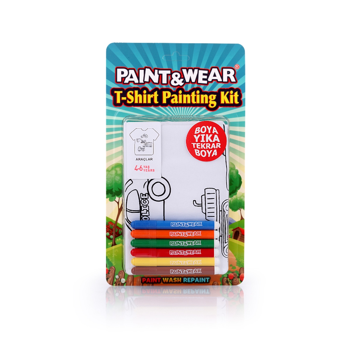 Paint&Wear Araçlar Boyama T-Shirt 4-6 yaş