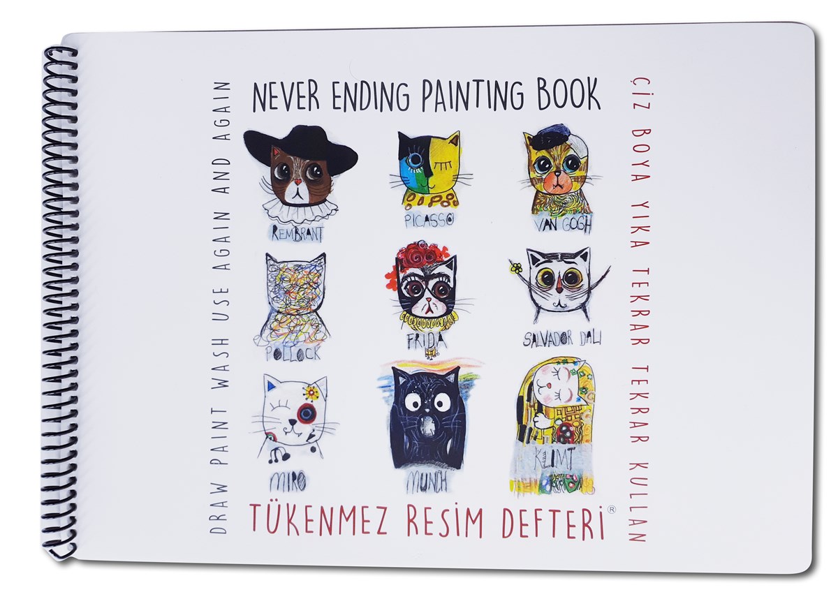 Tükenmez Resim Defteri-1  RESSAM KEDİLER- 25x35cm