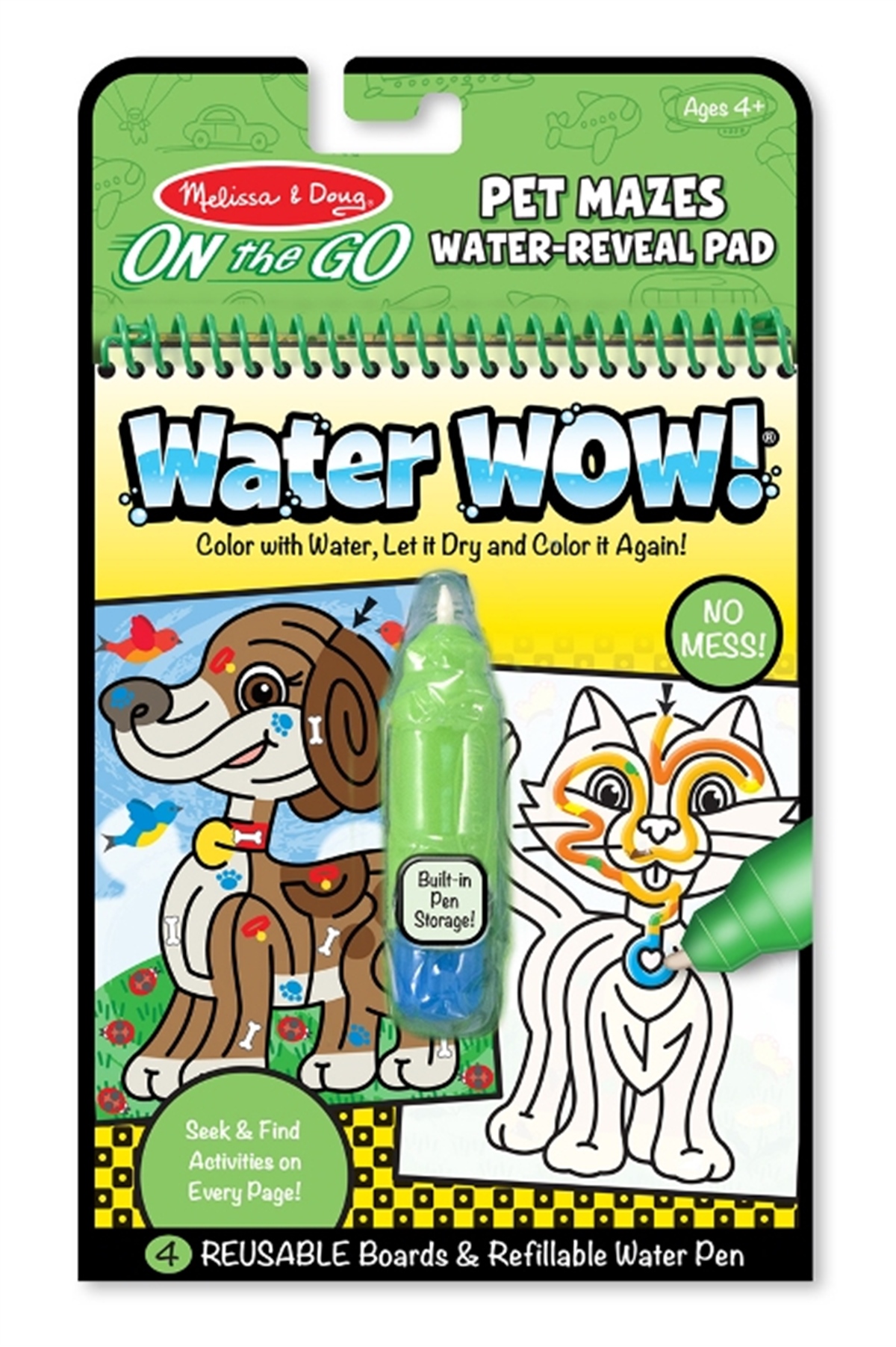 Water Wow! Su ile boyama kitabı - Evcil Hayvanlar Bulmaca