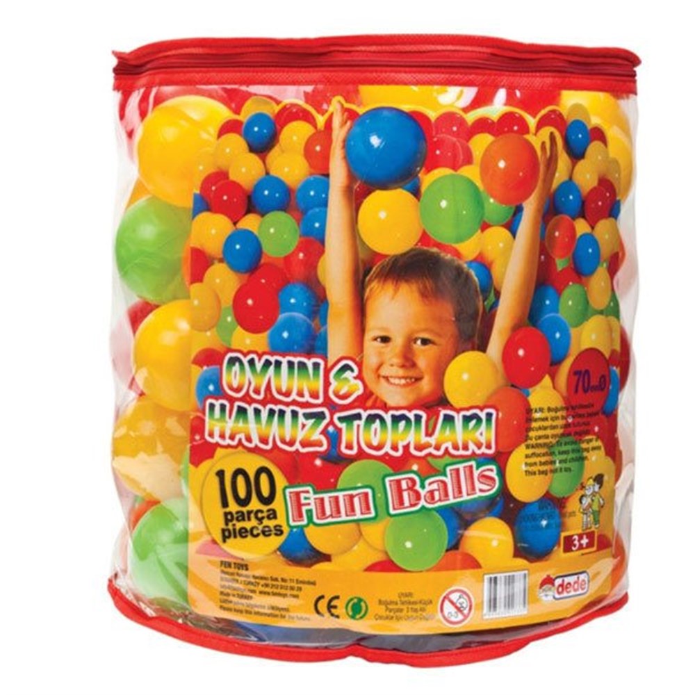 01733 OYUN HAVUZ TOPU 100 LÜ FİLELİ  7CM