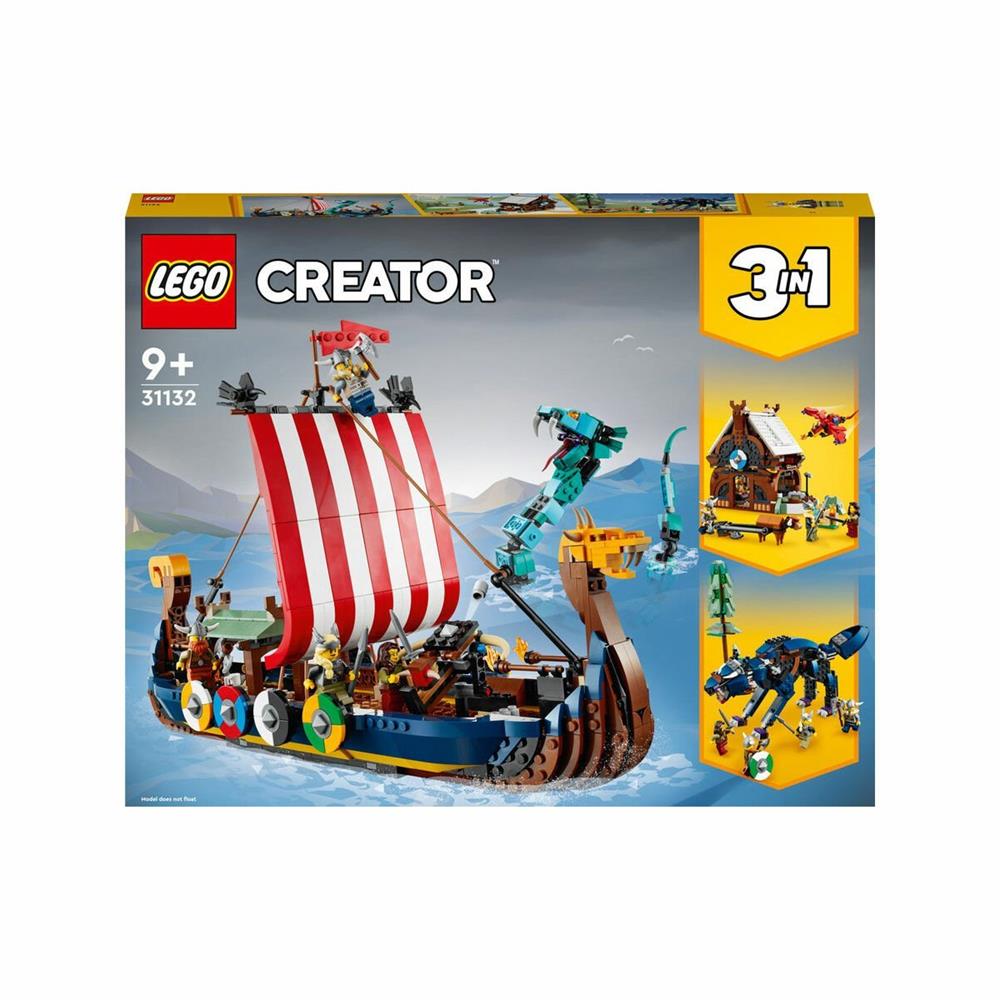Lego Creator 3in1 - Viking Gemisi ve Midgard Yılanı 1192 parça +9