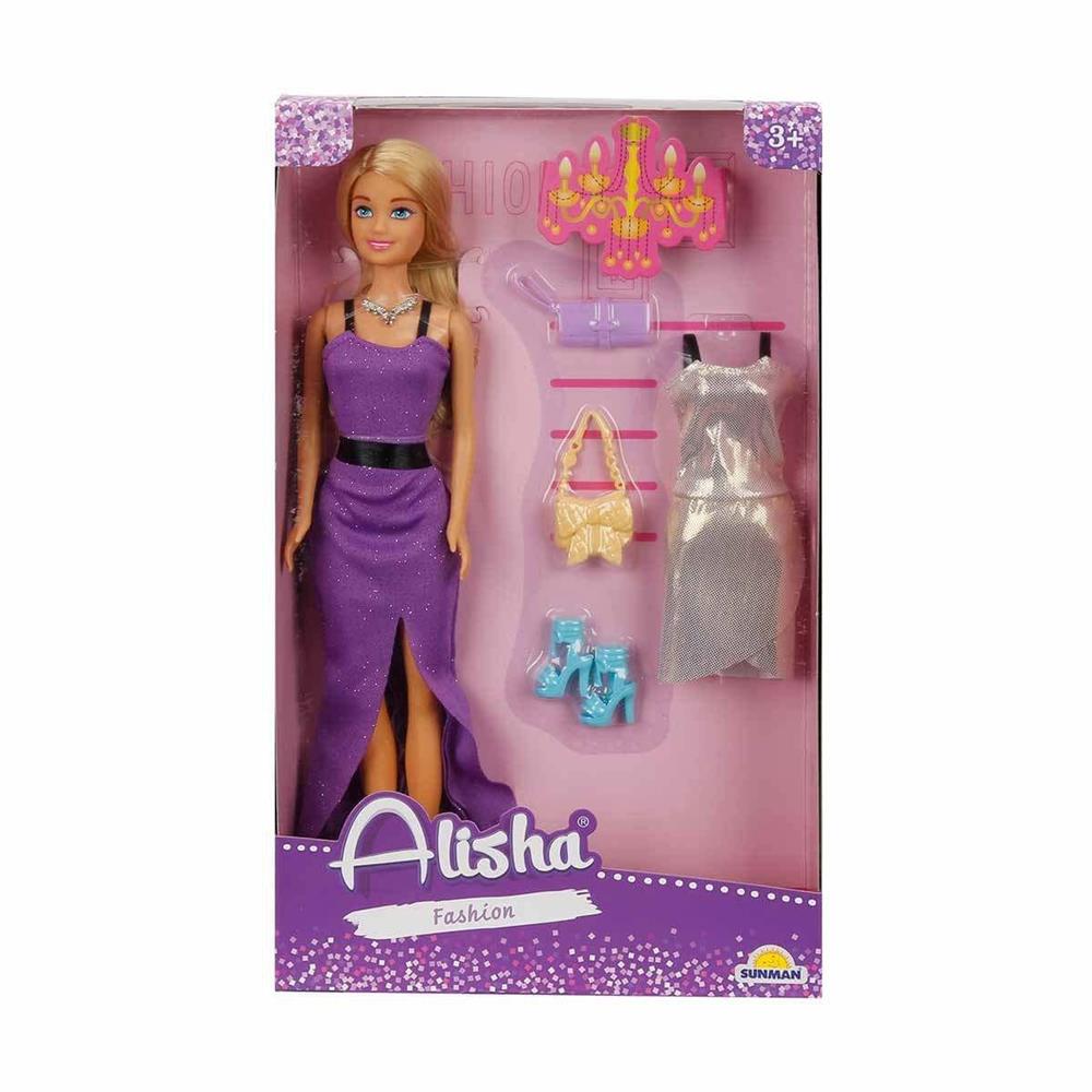 3393 SUN-RST-SIS Minik Alisha Yedek Kıyafetli Bebek Set 29 cm - Sunman