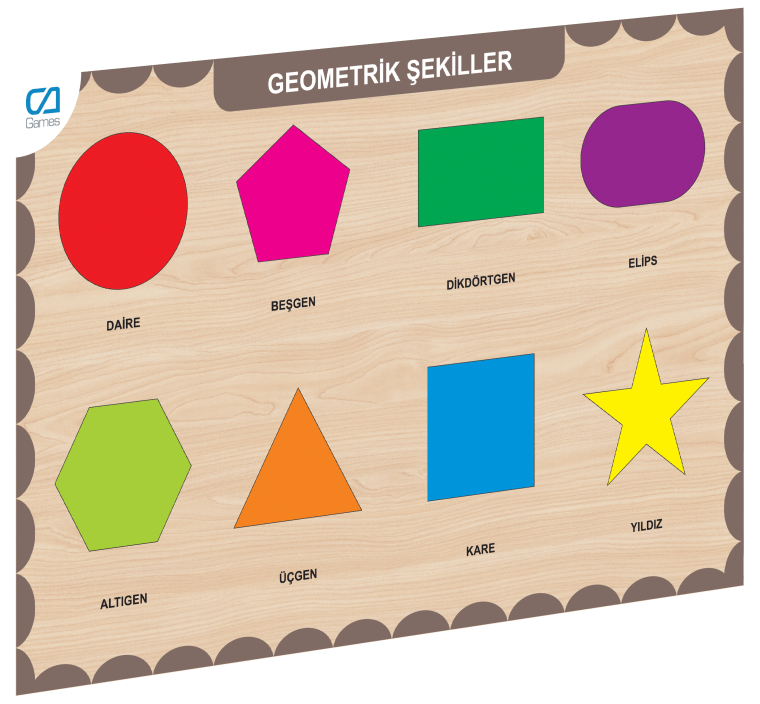CAAHS-3204 CA GAMES AHŞAP GEOMETRİK ŞEKİLLER BUL-TAK