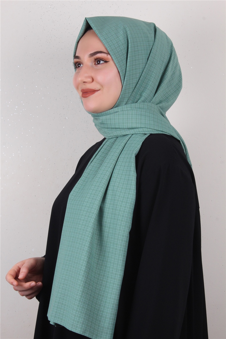 % 100 Coton Şal 8083-20 Mint Yeşili