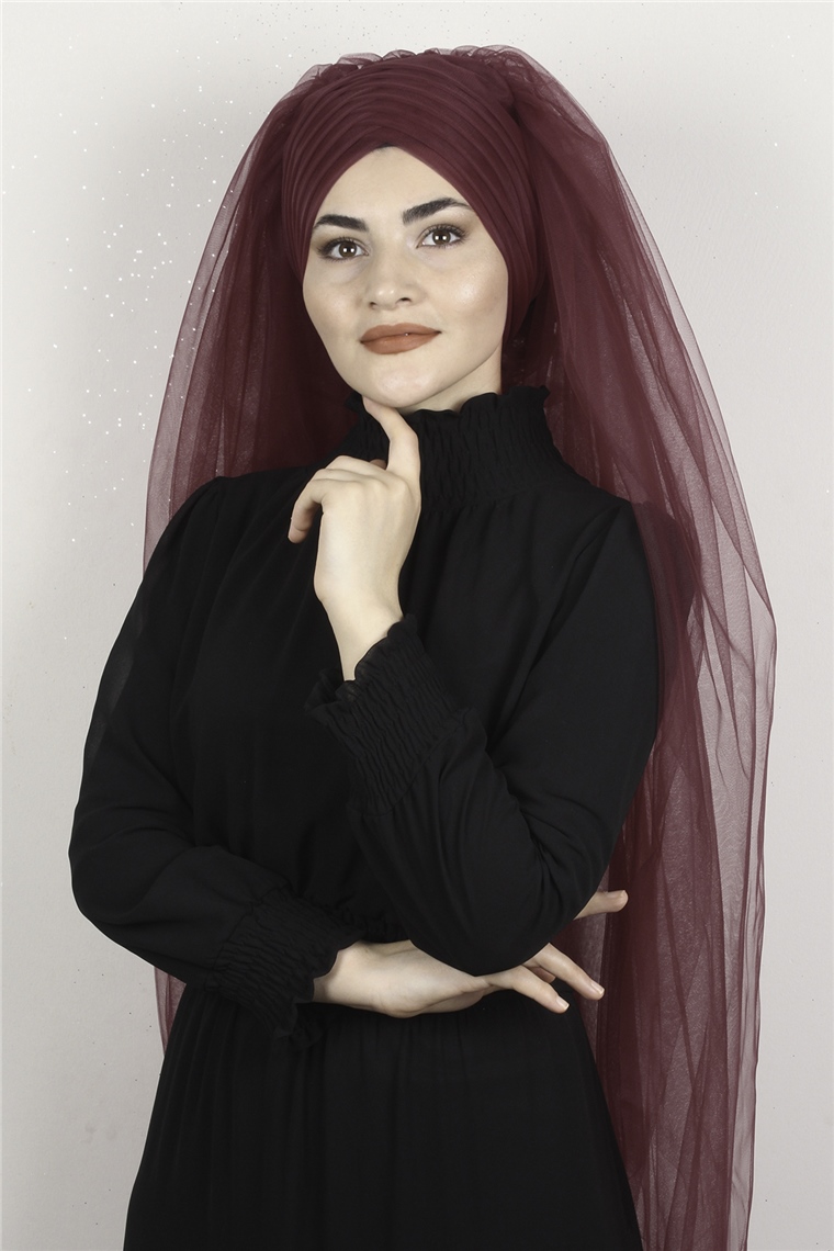 Âlâ Tül Şal 2021-1 Bordo