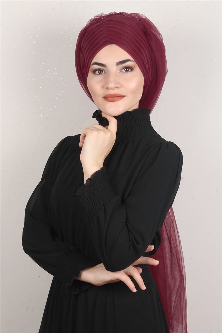 Âlâ Tül Şal 2021-1 Bordo