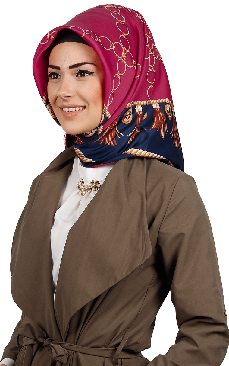 102-0020-01 U.S POLO ASSN EŞARP MERCAN LACİVERT