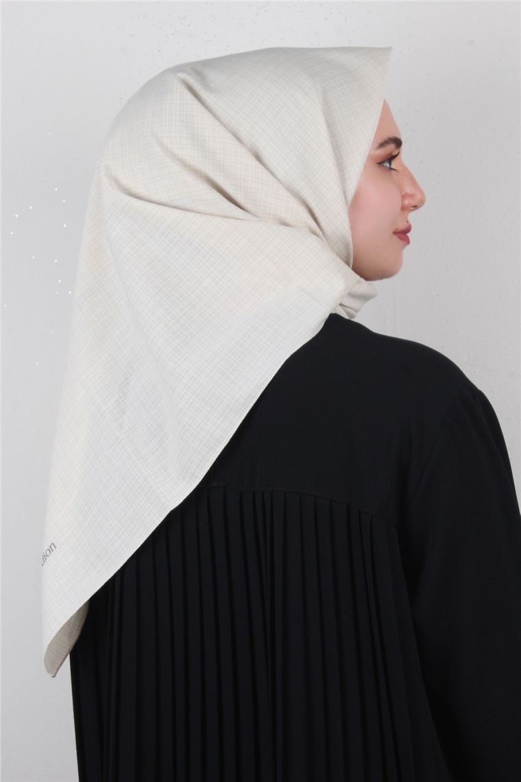 % 100 Coton Eşarp 8082-01 Taş