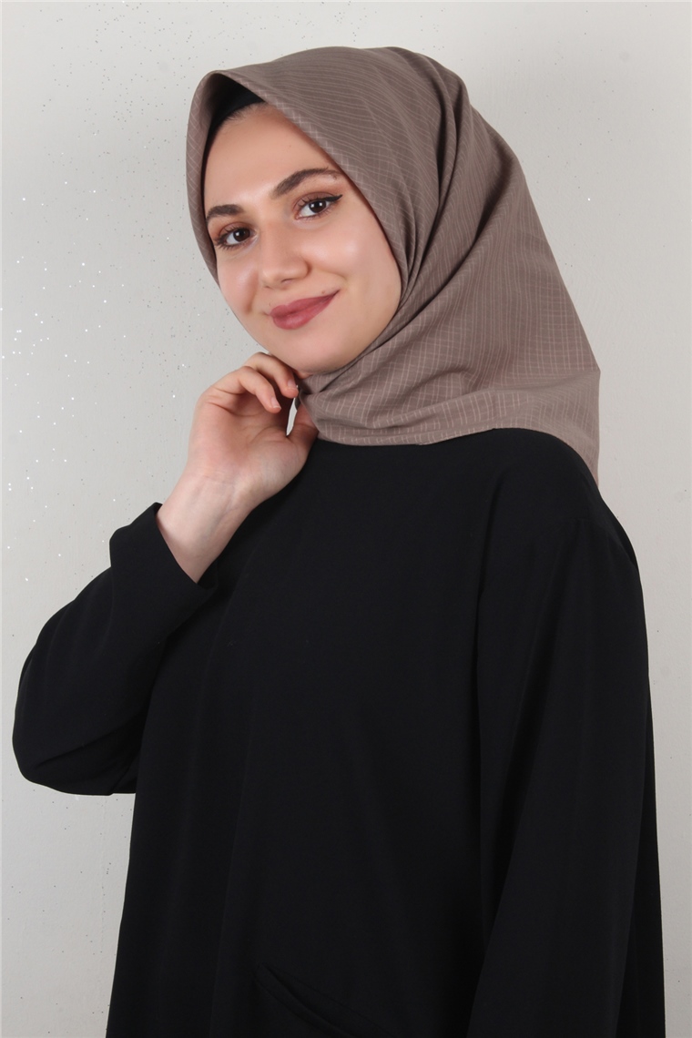 %100 Coton Eşarp 8082-07 Mocha