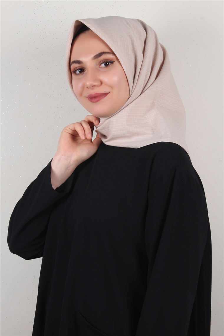%100 Coton Eşarp 8082-08 Bej