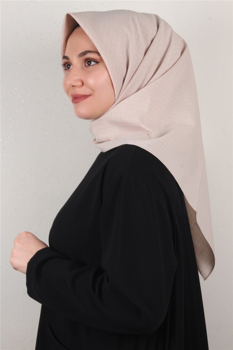 %100 Coton Eşarp 8082-08 Bej