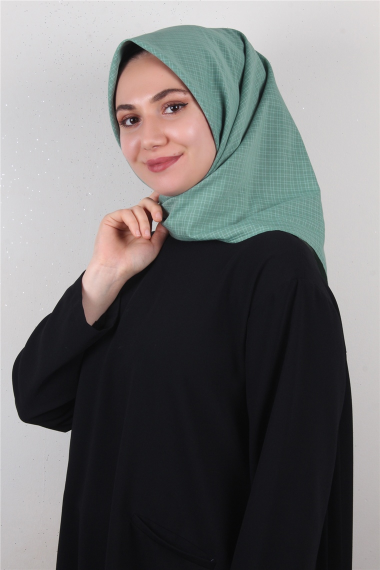 %100 Coton Eşarp 8082-09 Mint Yeşili