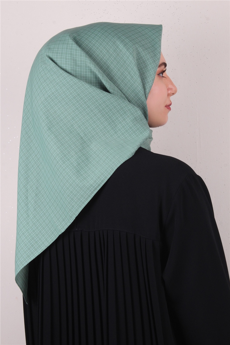 %100 Coton Eşarp 8082-09 Mint Yeşili