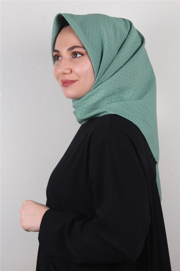 %100 Coton Eşarp 8082-09 Mint Yeşili