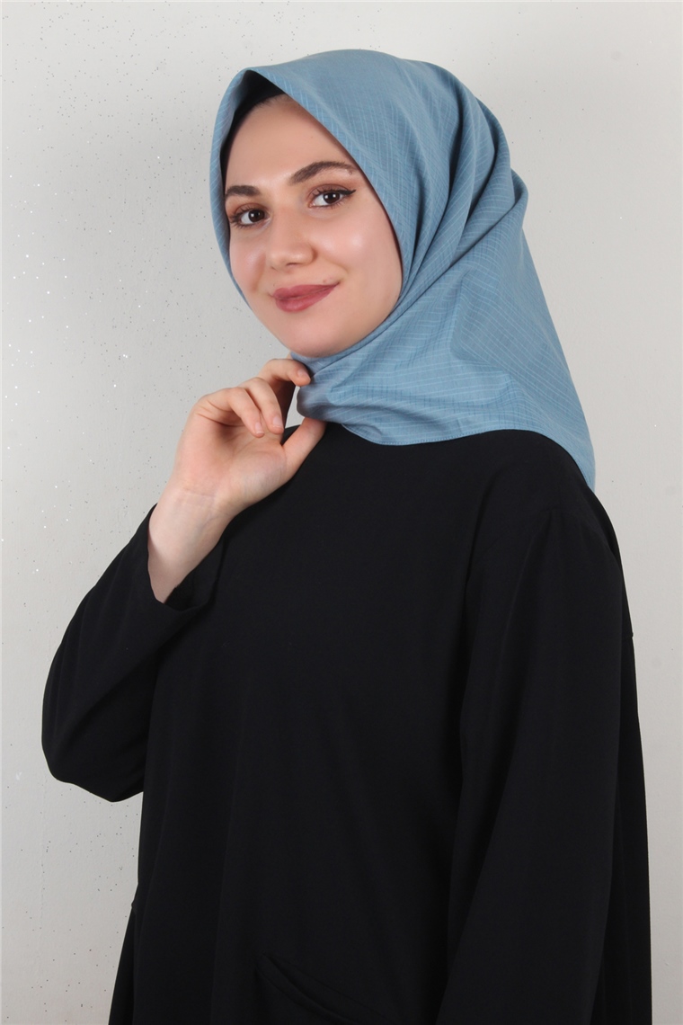 %100 Coton Eşarp 8082-10 İndigo
