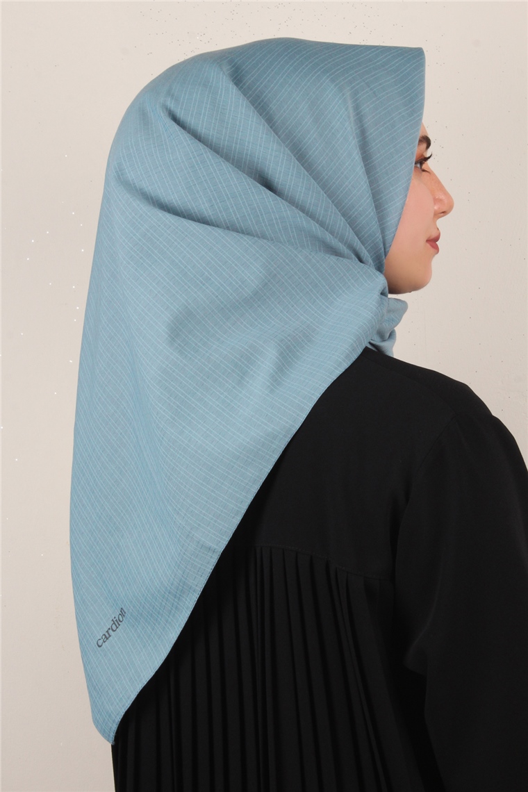 %100 Coton Eşarp 8082-10 İndigo