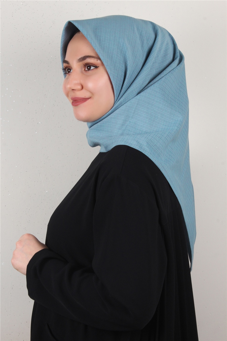 %100 Coton Eşarp 8082-10 İndigo